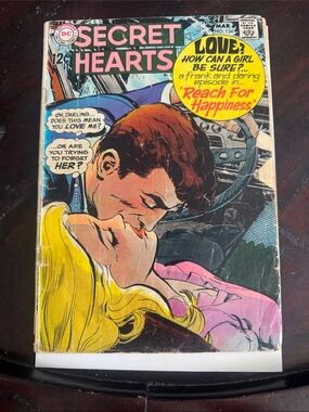 DC Comics Secret Hearts Retro Romance Print - Pink, Yellow, Black